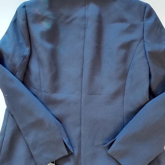 NEW EVAN PICONE BLACK LABEL NAVY WHITE TRIMMED BLAZER Size 6 - Picture 3 of 4